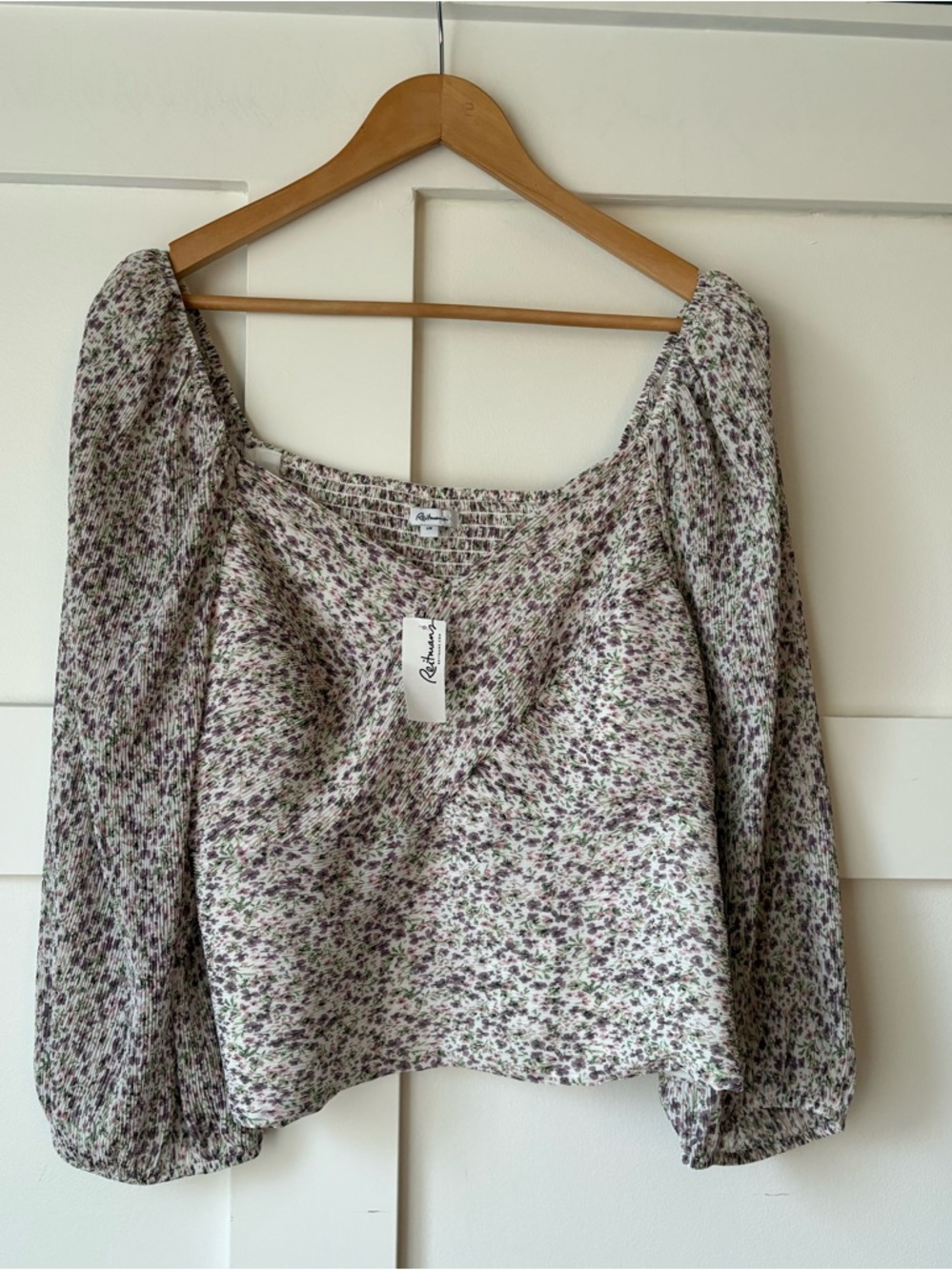 NWT Reitmans • Crepe floral smocked blouse • Size 2X